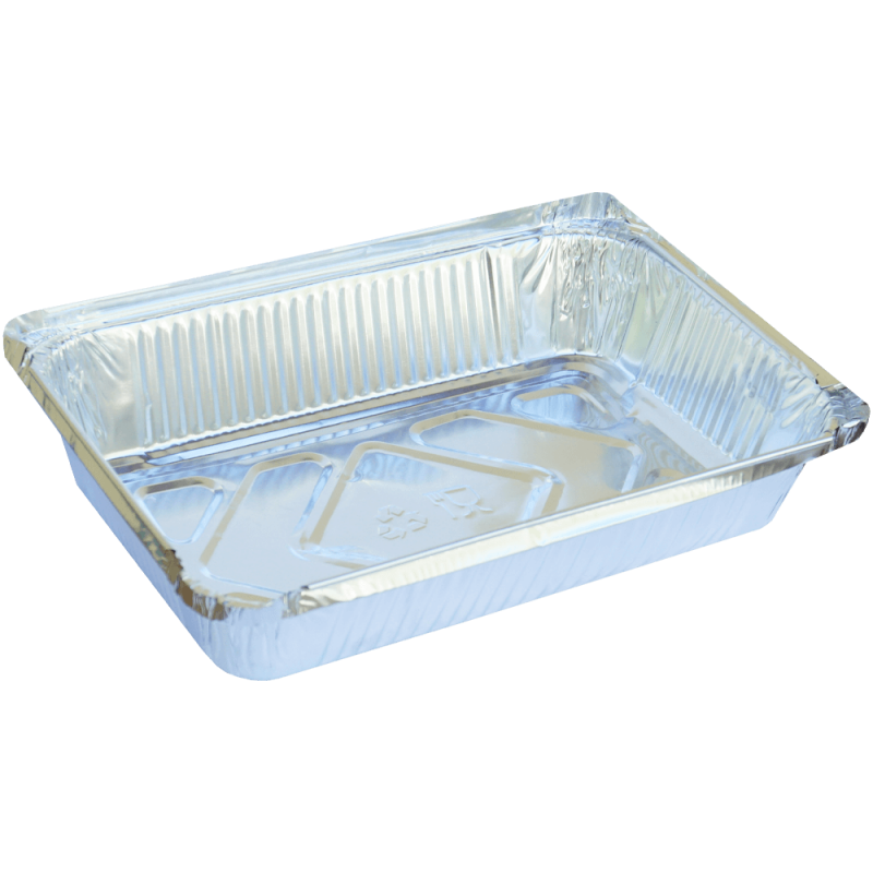 Set 100 tavite din aluminiu, capac inclus, rezistente la temperaturi ridicate, 21 x 14 x 4 CM